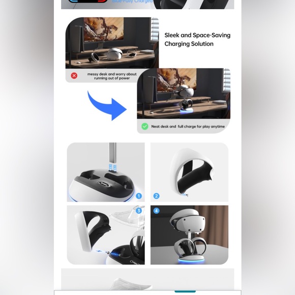 Controller Charging⚡️Station for PSVR2 Sense Controller w Ambient Light💡 - Picture 10 of 11
